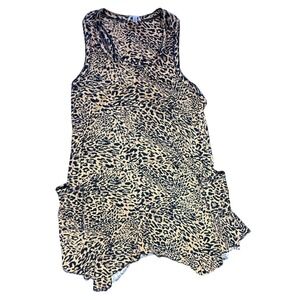 Kathryn Leopard Print Tank Top Tunic Dress Sleeveless Casual‎ Animal Print XL